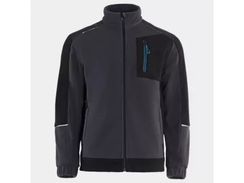 STENSO REVOLT FLEECE polár kabát szürke-fekete-petrolkék S()