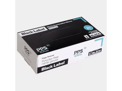 STENSO PPS NITRILE BLACK PF nitril kesztyű púdermentes fekte -M