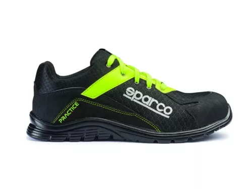 Sparco practice jos esd S1P SRC munkavédelmi cipő fekete-fluo sárga 44