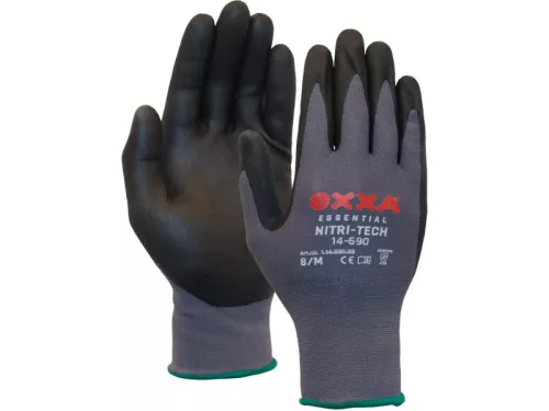 OXXA Nitril-Tech munkakesztyű fekete-szürke- 8