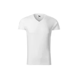 MALFINI SLIM FIT V-neck férfi póló fehér -S
