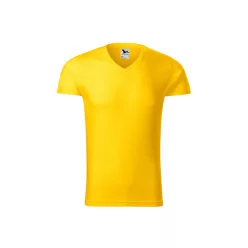 MALFINI SLIM FIT V-neck férfi póló sárga -S