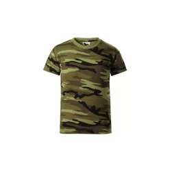   MALFINI CAMOUFLAGE gyerek póló zöld terepszín -134 cm/8 éves