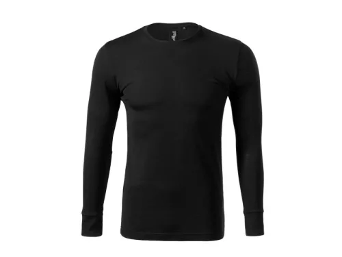 MALFINI MERINO RISE LS hosszú ujjú férfi póló fekete -M