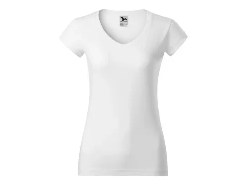 MALFINI FIT V-neck női póló fehér -L