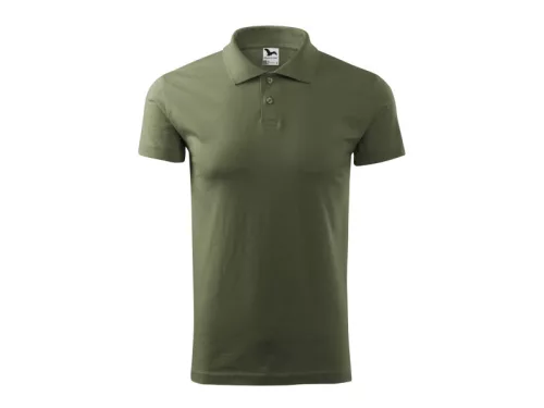 MALFINI SINGLE J. férfi galléros póló khaki -S