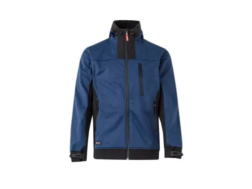 VELILLA átmeneti softshell kabát (kéttónosú, 320gsm) márványozott sötétszürke-fekete -XL