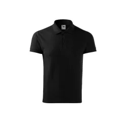 MALFINI COTTON férfi galléros póló fekete -S