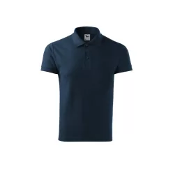 MALFINI COTTON férfi galléros póló tengerészkék -S
