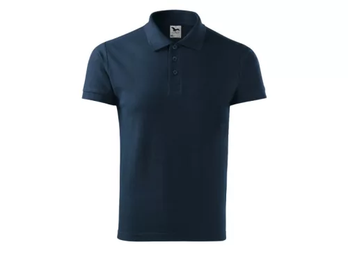 MALFINI COTTON férfi galléros póló tengerészkék -XL