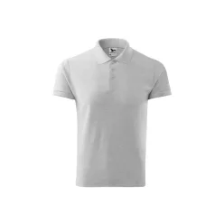   MALFINI COTTON férfi galléros póló világosszürke melírozott -S