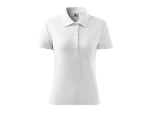 MALFINI COTTON női galléros póló fehér -S