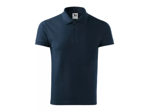 MALFINI COTTON HEAVY férfi galléros póló tengerészkék -S