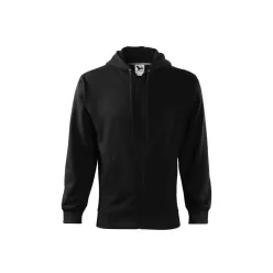 MALFINI TRENDY ZIPPER férfi kapucnis pulóver fekete -S