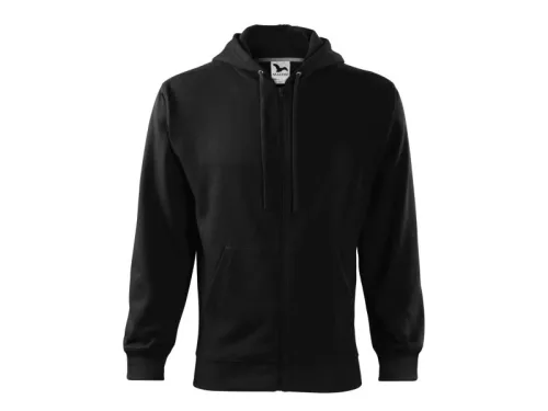 MALFINI TRENDY ZIPPER férfi kapucnis pulóver fekete -L