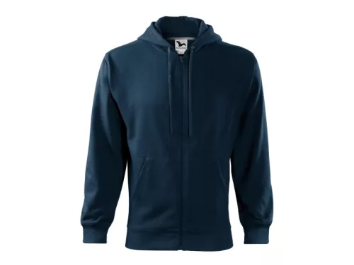 MALFINI TRENDY ZIPPER férfi kapucnis pulóver tengerészkék -3XL