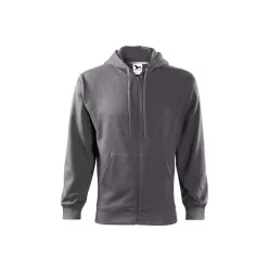   MALFINI TRENDY ZIPPER férfi kapucnis pulóver acélszürke -M