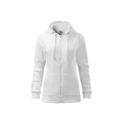 MALFINI TRENDY ZIPPER női kapucnis pulóver fehér -L