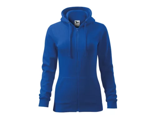 MALFINI TRENDY ZIPPER női kapucnis pulóver királykék -S