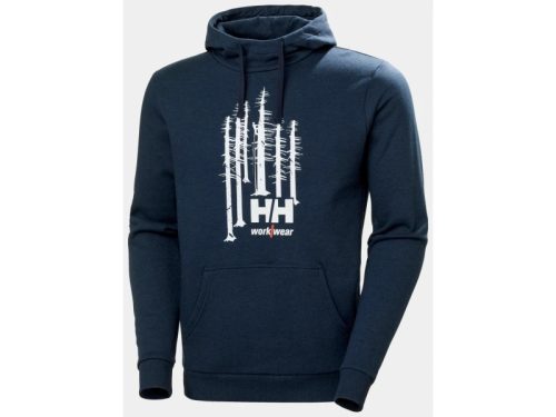HELLY HANSEN LOGO HOODIE férfi pulóver navy melange -M()