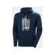 HELLY HANSEN LOGO HOODIE férfi pulóver navy melange -M()