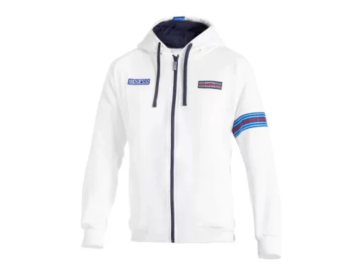 SPARCO HOODED FULL ZIP MARTINI RACING MY25 cipzáras pulóver fehér -XS()