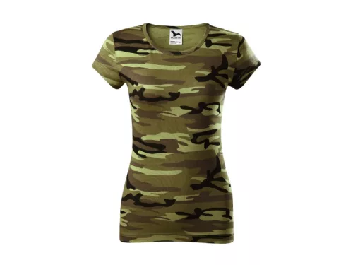 MALFINI CAMO PURE női póló petrolkék terepszín -2XL