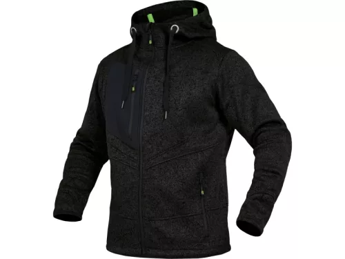 LEIB FLEX polár kapucnis pulóver fekete -3XL()