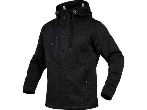 LEIB FLEX polár kapucnis pulóver fekete -4XL()