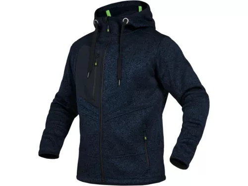 LEIB FLEX polár kapucnis pulóver tengerkék -2XL()