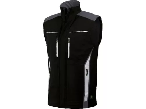 LEIB flex softshell férfi mellény fekete-szürke- m leibwächter munkavédelmi ruházat – munkaruházat