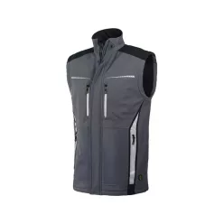 LEIB flex softshell férfi mellény szürke-fekete- 5xL leibwächter termék – munkaruházat