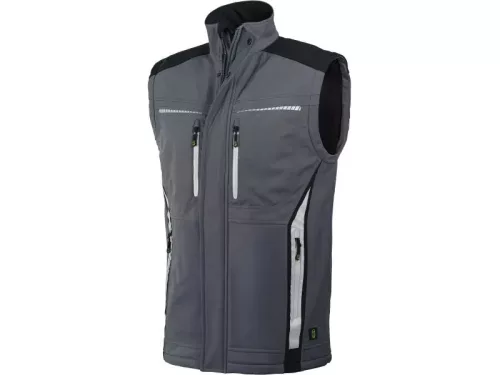 LEIB flex softshell férfi mellény szürke-fekete- 5xL leibwächter termék – munkaruházat