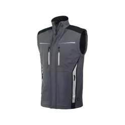 LEIB flex softshell férfi mellény szürke-fekete- m leibwächter munkavédelmi ruházat – munkaruházat