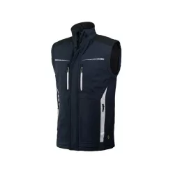 LEIB flex softshell férfi mellény tengerkék-fekete- l leibwächter munkavédelmi ruházat – munkaruházat