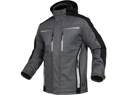 LEIB FLEX téli softshell kabát szürke-fekete -4XL