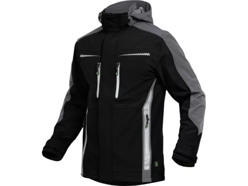 LEIB FLEX átmeneti softshell kabát fekete-szürke -5XL()