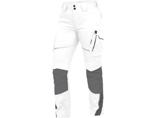 LEIB FLEX női derekas munkanadrág fehér-szürke -42()