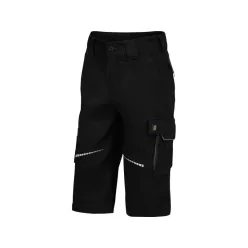 LEIBWACHTER LEIB flex gyerek 3/4-ES rövid munkanadrág fekete-szürke -152 – munkavédelem, rövidnadrágok – Joszerszam.com