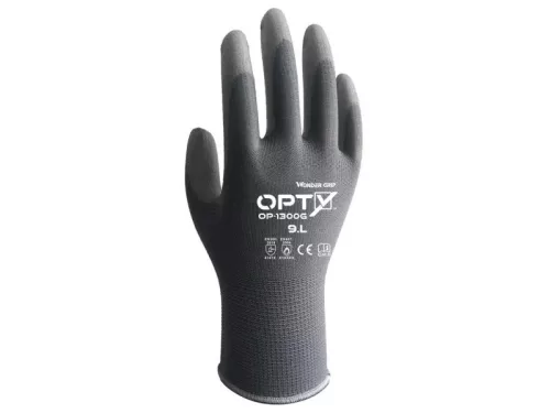 Wonder grip opty™ OP-1300G védőkesztyű fekete -L/9 wonder munkavédelmi kesztyű – munkavédelmi kézvédelem