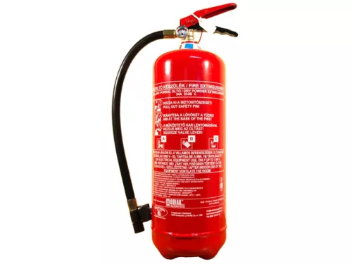 6 kg-os porral oltó tűzoltó készülék + fémfügg., olt. telj. 34A 233B C-OE 10, 1-9 db
