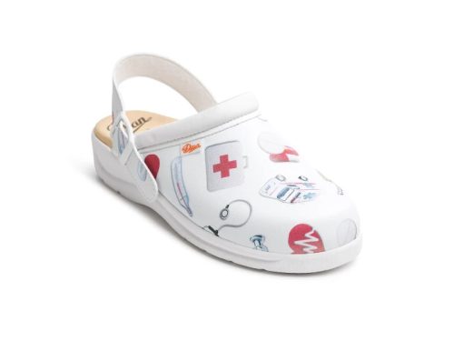 DIAN PISA ESTAMPADO OB E FO unisex védőpapucs mintás-fehér -41()