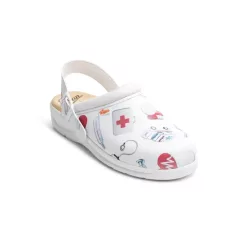   DIAN PISA ESTAMPADO OB E FO unisex védőpapucs mintás-fehér -42()