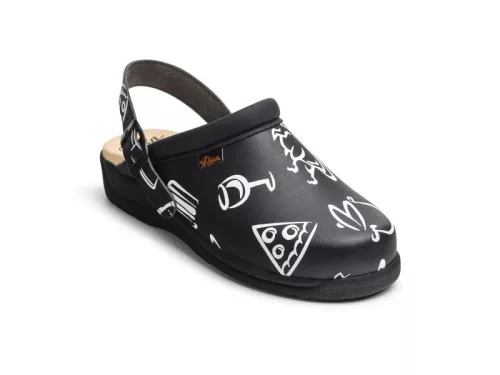 DIAN PISA ESTAMPADO OB E FO unisex védőpapucs mintás-fekete -42()