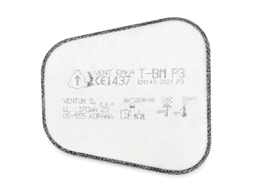 OXYLINE T-BM A P3 R - újra használható, aktív szénnel, bajonett zár 3M komp, 1pár/csom