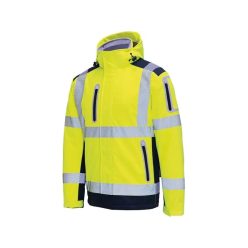   VIZWELL láthatósági 3 az 1-ben téli softshell kabát fluo sárga-tengerkék -5XL()