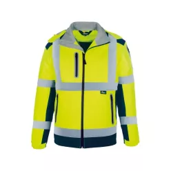   VIZWELL láthatósági téli softshell kabát fluo sárga-tengerkék - M
