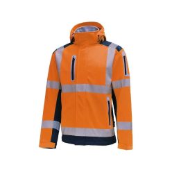   VIZWELL vékony jelző softshell kabát "új" fluo narancs-tengerkék M()