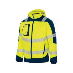   VIZWELL láthatósági téli softshell kabát fluo sárga-tengerkék - XXL()