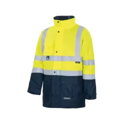   VIZWELL láthatósági 5 az 1-ben parka fluo sárga-tengerkék - 4XL